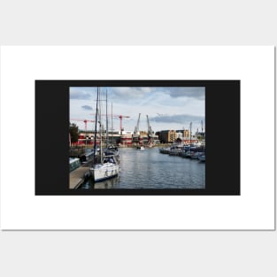 Boats at Bristol Harbour, England Posters and Art